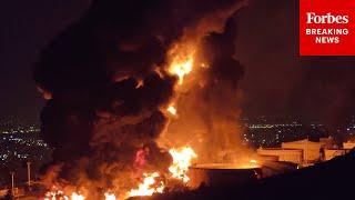 RAW VIDEO: Shahran Oil Depot In Tehran, Iran, Is Hit By Israeli Strikes
