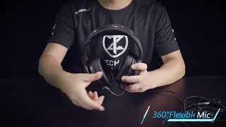 TechnoZone K 61 Gaming Headphone with Backlit LED Lights - 3.5mm jack