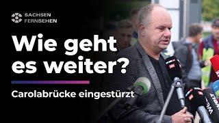 Teile der DRESDNER CAROLABRÜCKE in die Elbe gestürzt: Wie geht es jetzt weiter? I Sachsen Fernsehen