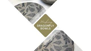 Making Dragonfly graduated bowls using Garrity mushroom anvil set and Elan transfers underglaze