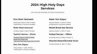 Boker Yom Kippur October 12, 2024