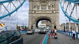 London Walk Crossing Tower Bridge, England, Virtual Tour, 4K 60fps