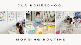 Our Homeschool Morning Routine | Homeschooling 2 kids and a baby