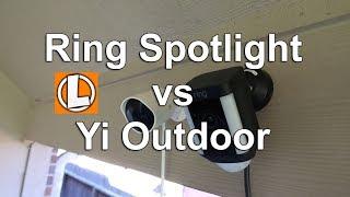 Ring Spotlight vs Yi Outdoor Camera - Comparison of Features, Settings, Motion Detection, Footage