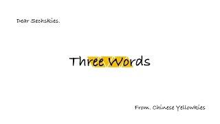 [Three Words with greeting] From. Chinese Yellowkies for SECHSKIES