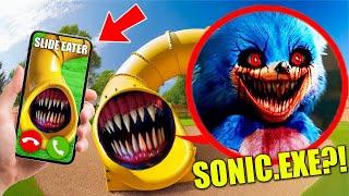 SLIDE EATER EATS SONIC THE HEDGEHOG AT HAUNTED PLAYGROUND ?!?!