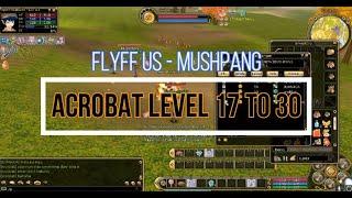 Bora FlyFF Mushpang: Acrobat levelling from 17 to 30 Saint Morning