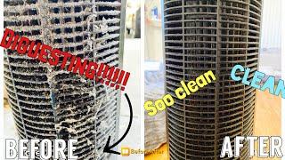 How to Quickly clean your tower fan without unscrewing the part ( easy ).