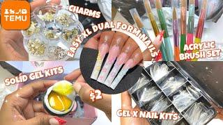 EXTREMELY AFFORDABLE TEMU NAIL SUPPLY HAIL  | $2 Nail Art + XL Dual Form Nail Application