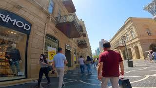 Baku City Center (May 2021) Nizami Street - Walking Tour -  Azerbaijan Downtown 4k Fountain Square