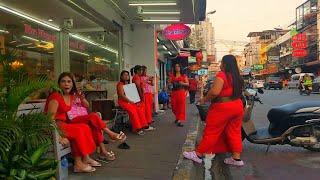  [4K] Central Road massage shops - Pattaya, Thailand February 2025