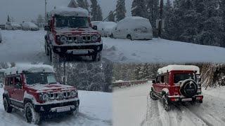 Adventurous snow ride ️ #jimny #offroad #shimla #narkanda #travel #vlog #snow