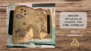 How to add an AMAZING Antiquarian Fold out to a Junk Journal!