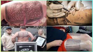 Daughter's Name tattooed 667 times, Father's Guinness again. #Binu