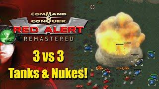 Command and Conquer Red Alert Remastered Online Multiplayer: Tank and Nuke Party!