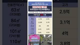 6월3주차) 파주한양수자인리버팰리스 거래가능한 매매시세 /010-3970-1120