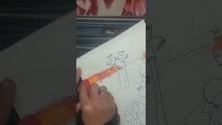 How to draw village seneary oil pastel#yputubeshorts #drawing