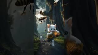 Inspirational Story: Cat Willingly Stung by Bees for Honey for Mom – Cat Story #cat #animation
