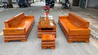 Bộ bàn ghế Sofa zito chân pháo gỗ hương đá