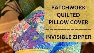 Quilted Patchwork Pillow - Kaffe Fassett Fabric Layer Cake - How to Sew Quilt Blocks Pillow Covers