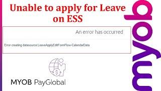 Unable to apply for leave  - MYOB PayGlobal