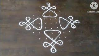 Easy and small kolam || kambi kolam || 11*1 sikku kolam || Sharmi Creation ||