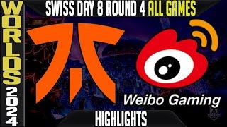 FNC vs WBG Highlights ALL GAMES | LoL Worlds 2024 Swiss Stage Day 8 Round 4 | Fnatic vs Weibo Gaming