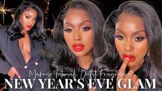 GRWM: Flawless New Year's Eve Glam | Smokey Eye + Bold Red Lip | Makeup Tutorial + Outfit/Fragrance