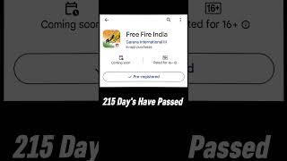 215 Day's Have Passed  #freefireindia #shorts