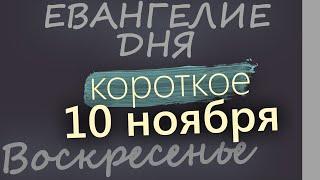 10 ноября, Воскресенье. Евангелие дня 2024 короткое!