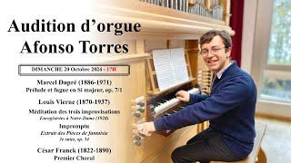 Audition d'orgue | Afonso Torres | Dimanche 20 OCTOBRE | Église Saint-Eustache