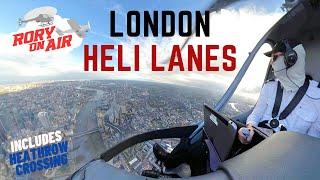 Flying a helicopter over central London | Heli lanes & Heathrow crossing | Full ATC