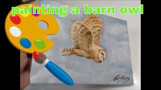 Colin statter wildlife Artist painting Barn owl