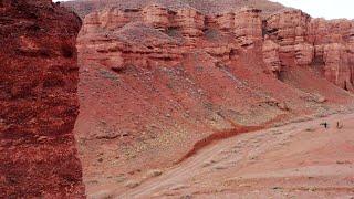 Dry red mountain | Aerial view of red mountain | Amazing dry red mountain | Deep dry red mountain.