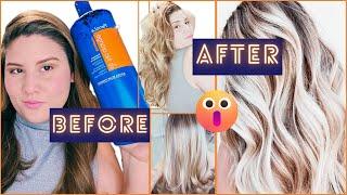 How to tone brassy hair at home | Fanola No Orange Shampoo