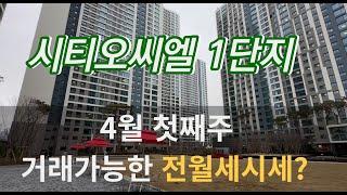 시티오씨엘1단지 현재 4월 거래가능한 전/월세가격. 입주문의