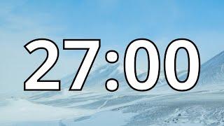 27 Minute Timer | Snowy Mountains | NO Music