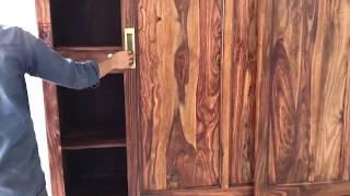 Sheesham wood wardrobe (sliding doors) - Jope Carving. Rightwood