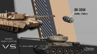 T-34-85 VS M1A1 Abrams | Armour Piercing Simulation