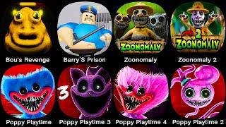 Barry’S Prison Run,Zoonomaly 1 2,Poppy Mobile,Poppy Playtime 1 2 3,Bou's Revenge,Poppy Playtime 4