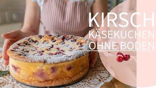 Cherry cheesecake without a base based on grandma's recipe - easy  summer cake