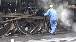 2018 steam locomotive train  japan sl  kyoto rail museum in rain sony cx680