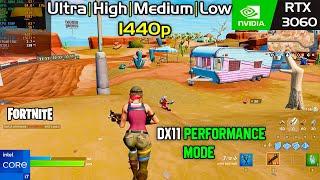 Fortnite Epic - High - Medium - Low settings 1440p | RTX 3060 | intel i7 11800H (FPS test)