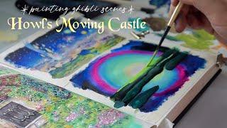 painting Studio Ghibli “Howl’s Moving Castle” scenes ️ GOUACHE