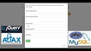 Insert View Data Through Bootstrap Modal using Jquery Ajax and PHP Mysql