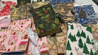 Festive fabric Christmas junk journals journals // ONE AVAILABLE