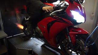 Dyno run 2008 Honda CBR1000RR Fireblade with Yoshimura exhaust