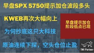 【美股分析】早盘提示会员在SPX 5750附近加仓波段做多仓位！中概KWEB再次大幅向上！为何抄底这只大科技？川普国情咨文独家观点！原油连续下探，止盈原油空头仓位！点击下方网站链接获得更多投资信息！