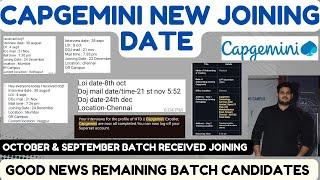 Capgemini onboarding update |Capgemini new joining date loi received in Oct