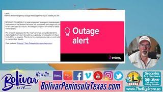Power Outage Set For 6pm Tonight, For 4 Hours On Bolivar Peninsula.